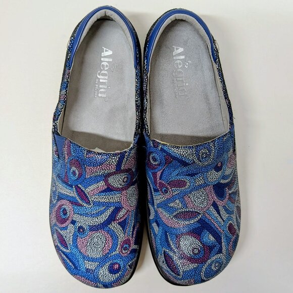 Alegria by PG Lite Mosaic Print Clogs in Blue & Pink - KEL-596 - Picture 3 of 14